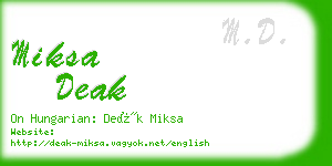 miksa deak business card